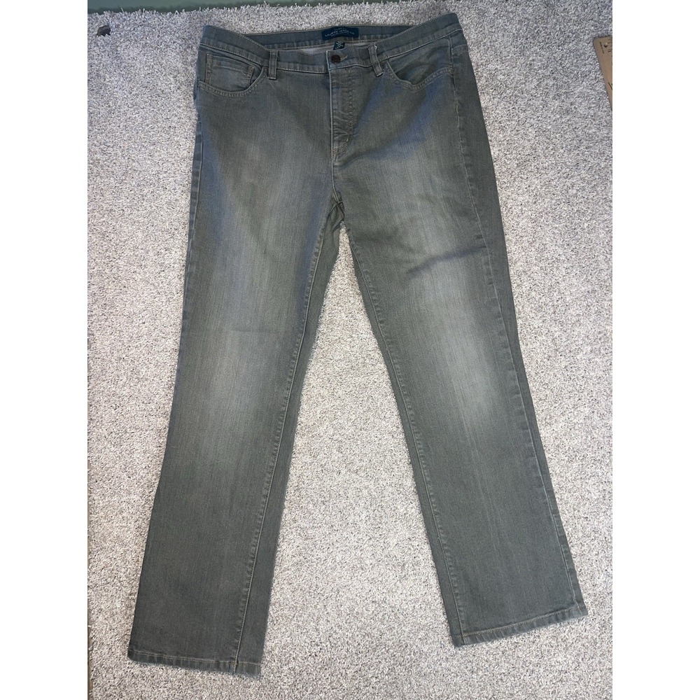 Lauren Ralph Lauren Straight Gray/Green Jeans Womens Size 16 Stretch